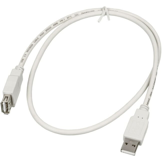 Кабель удлинительный USB A (M) - USB A (F), 0.75м, Buro USB2.0-AM-AF-0,75M