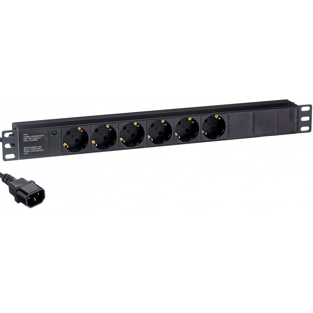 Блок розеток ExeGate PDU-19H604 Al-6S-C14-2.5