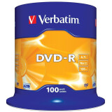 Диск DVD-R Verbatim 4.7Gb 16x Cake Box (100шт) (43549)