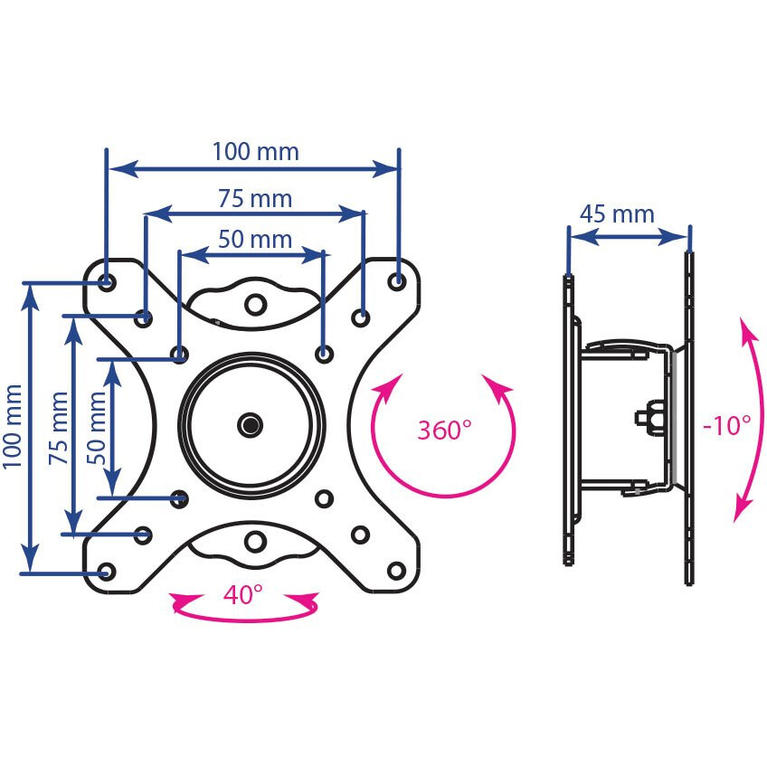 Кронштейн Kromax GALACTIC-1 New Black - фото 2