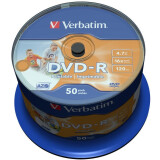 Диск DVD+R Verbatim 4.7Gb 16x Cake Box Printable (50 шт.) (43533)