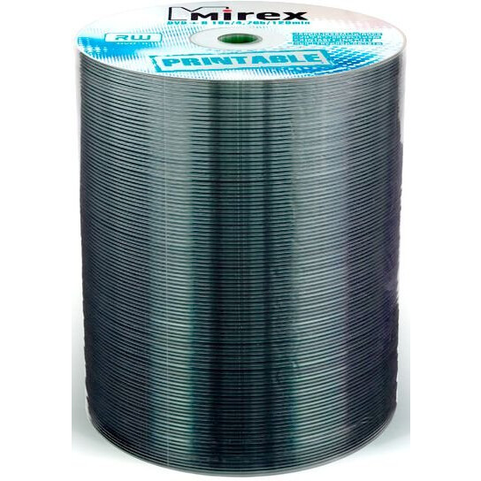 Диск DVD+R Mirex 4.7Gb 16x Shrink Printable Full (100 шт.) (209768)