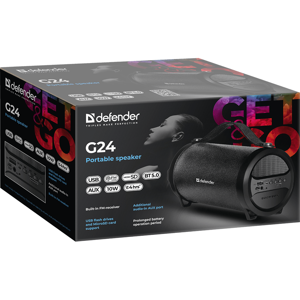 Портативная акустика Defender G24 Black - 65124 - фото 3