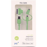 Кабель USB - microUSB/Lightning/30-pin, 0.9м, PQI PQI-iCABLE-MULTIPLUG-GN (6PCN-008R0011A)