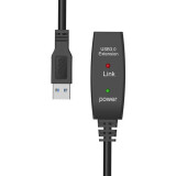 Кабель удлинительный USB A (M) - USB A (F), 15м, AOpen ACU827A-15M