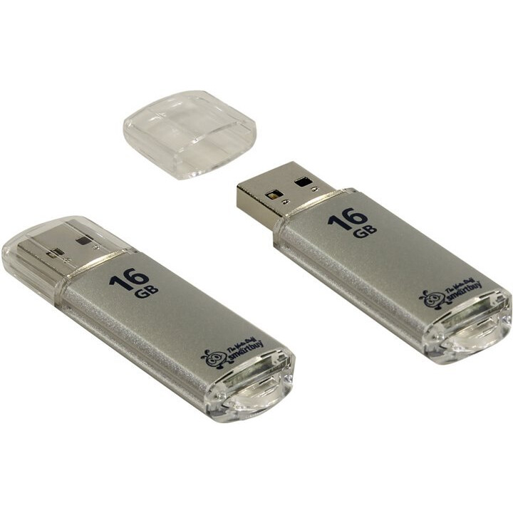 USB Flash накопитель 16GB SmartBuy V-Cut Silver (SB16GBVC-S)