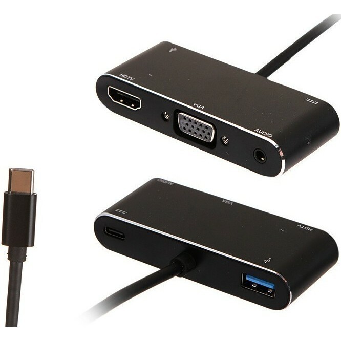 Переходник USB Type-C - HDMI/VGA/USB/USB-C/Audio, ATCOM AT2810