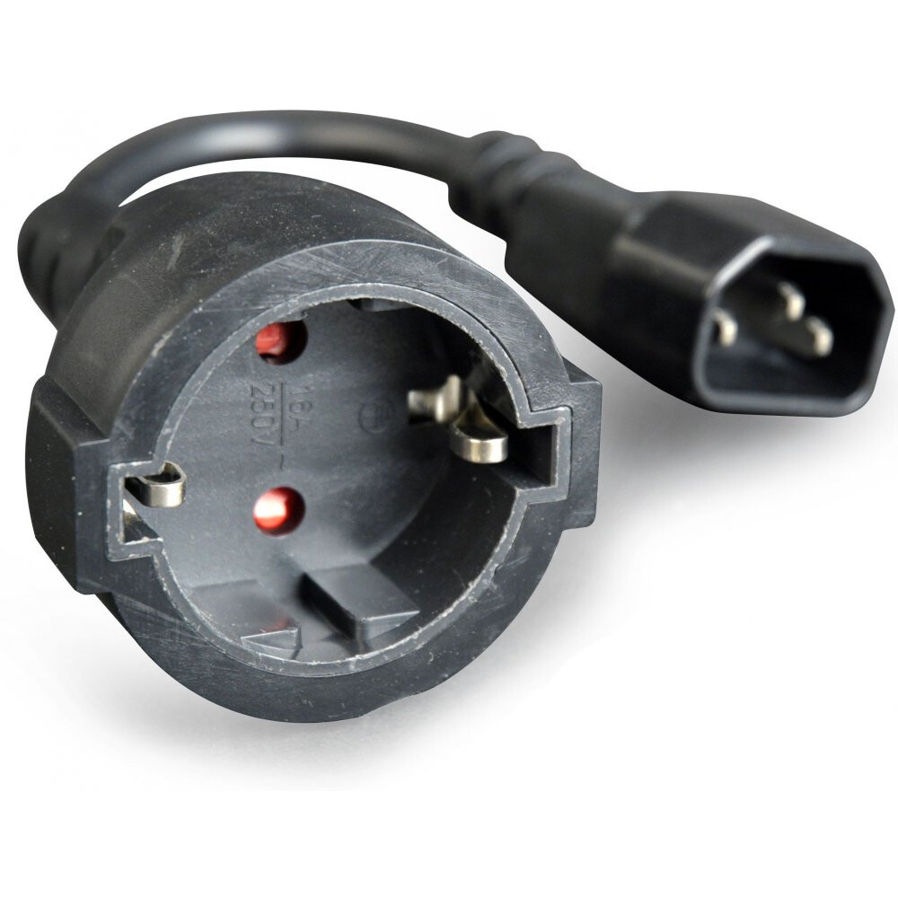 Переходник питания Schuko - C14, 0.15м, Gembird PC-SFC14M-01