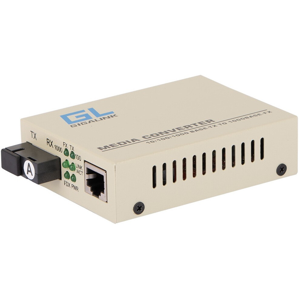 Медиаконвертер GIGALINK GL-MC-UTPF-SC1G-18SM-1310-N