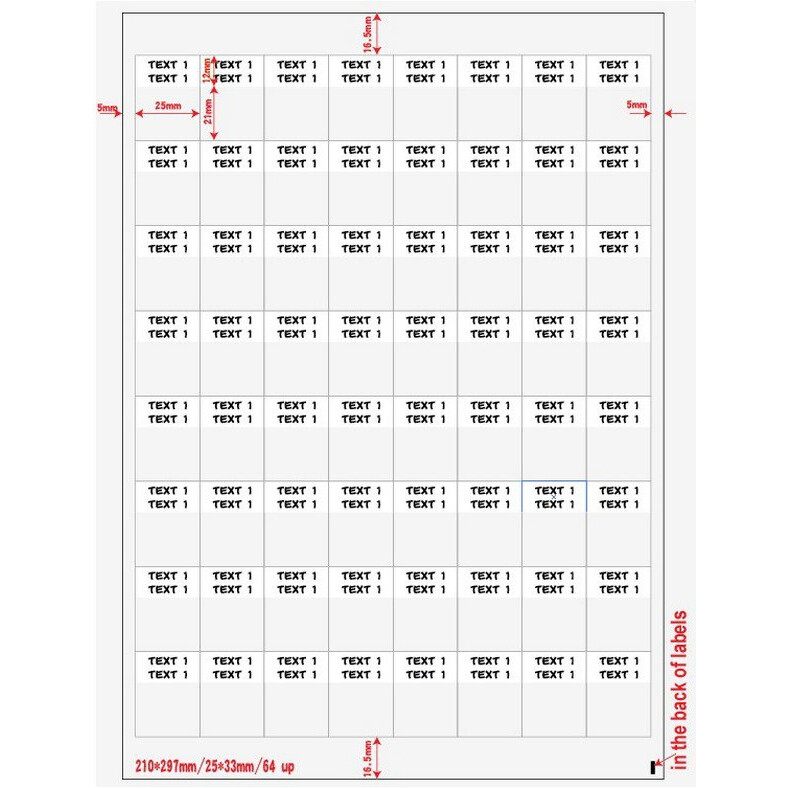 Наклейки Hyperline WMBL-25x33-A4L-WH