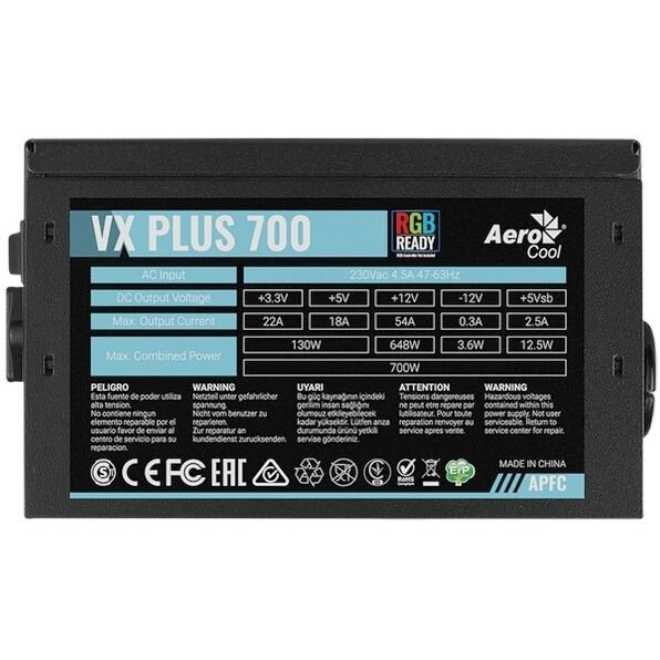Блок питания 700W AeroCool VX-700 PLUS RGB - EN50935 - фото 3