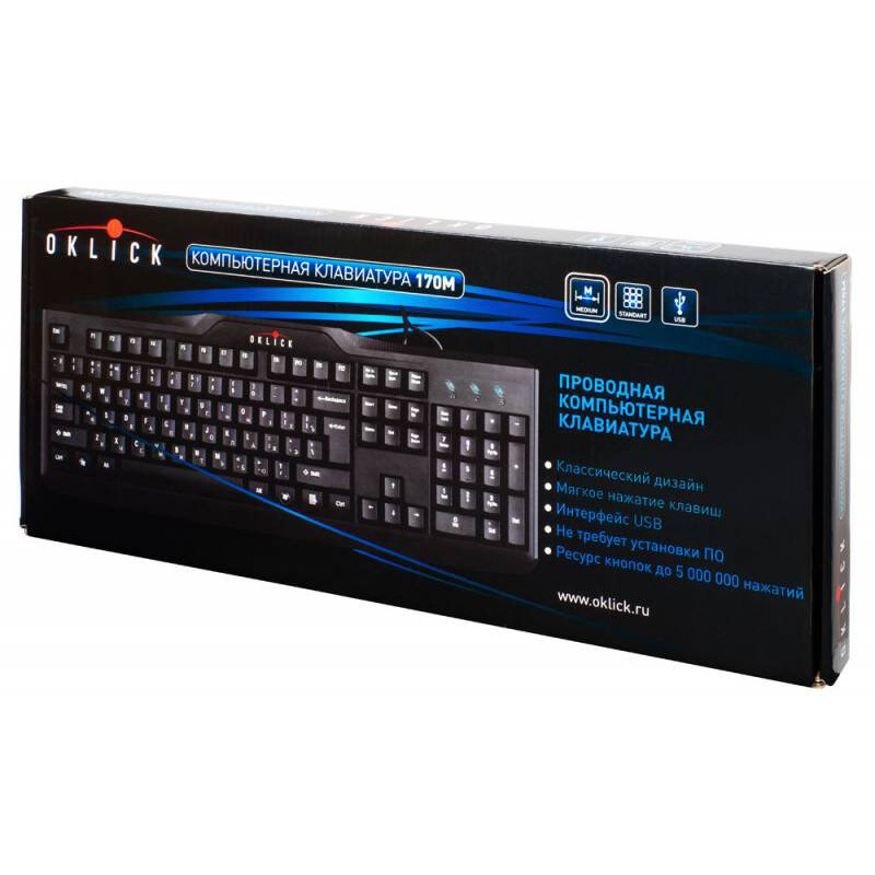 Клавиатура Oklick 170M Black - фото 3
