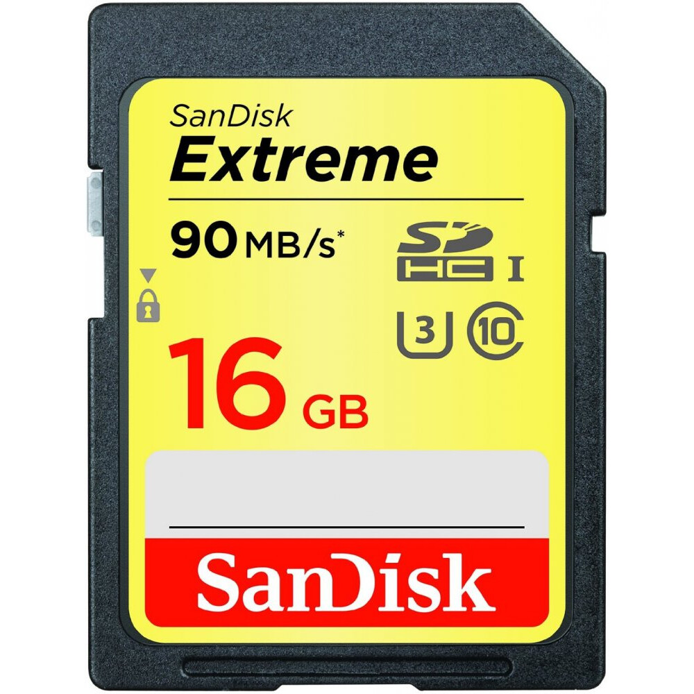 Карта памяти 16Gb SD SanDisk Extreme  (SDSDXNE-016G-GNCIN)