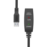 Кабель удлинительный USB A (M) - USB A (F), 10м, AOpen ACU827A-10M