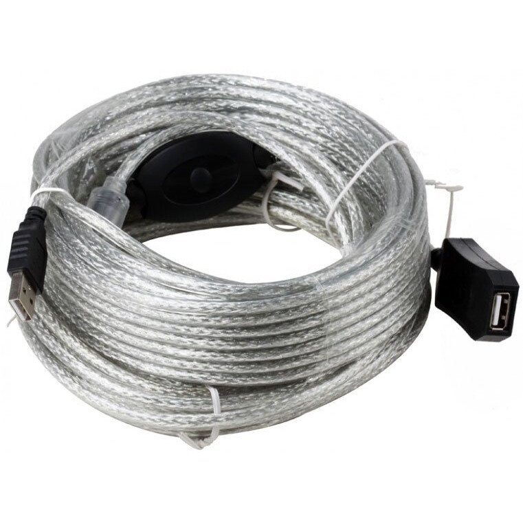 Кабель удлинительный USB A (M) - USB A (F), 20м, AOpen/iOpen ACU823-20M