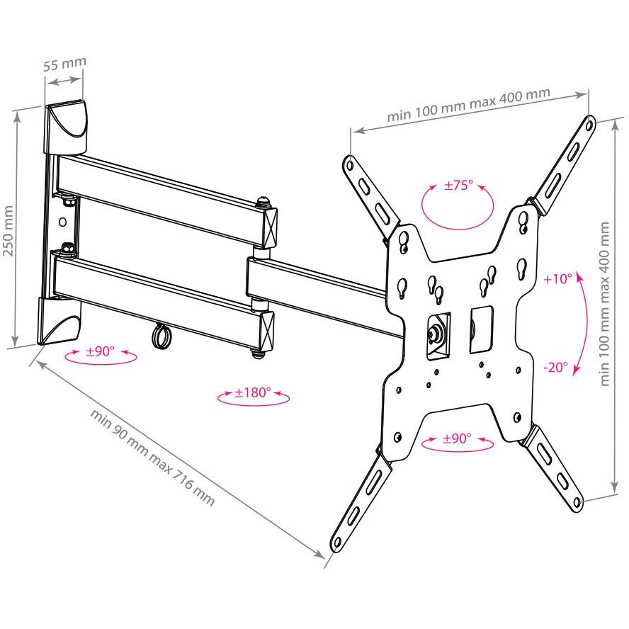 Кронштейн Kromax OPTIMA-408 Black - фото 2