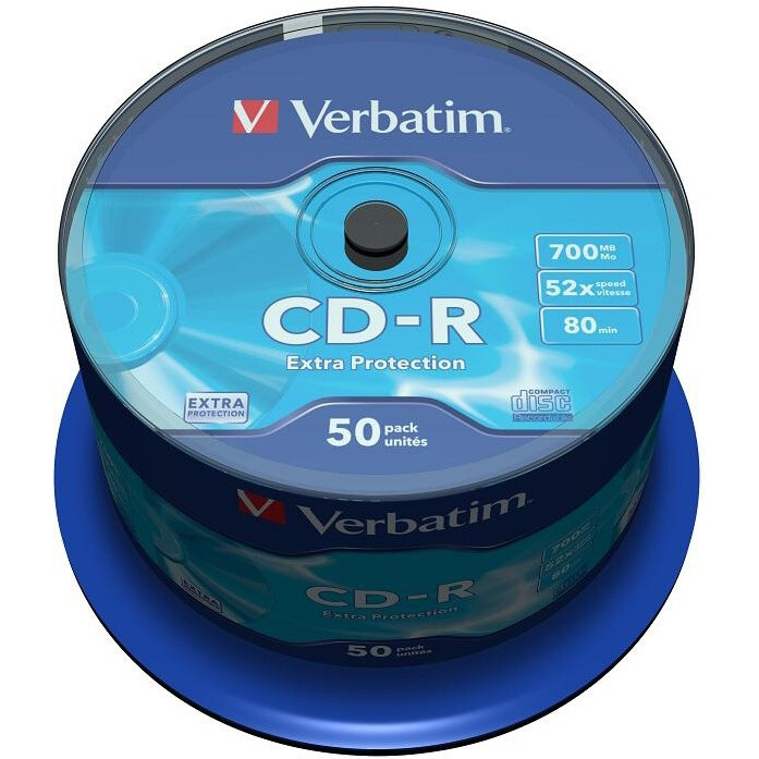 Диск CD-R Verbatim 700Mb 52x Cake Box DataLife (50шт) (43351)