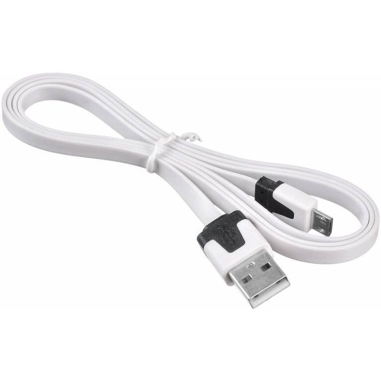 Кабель USB A (M) - microUSB B (M), 1м, Buro (BHP MICROUSB 1M FLAT) White - фото 2