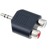 Переходник 3.5 Jack (M) - 2x RCA (F), Perfeo A7012