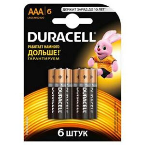 Батарейка Duracell Basic/Extra Life (AAA, 6 шт.)