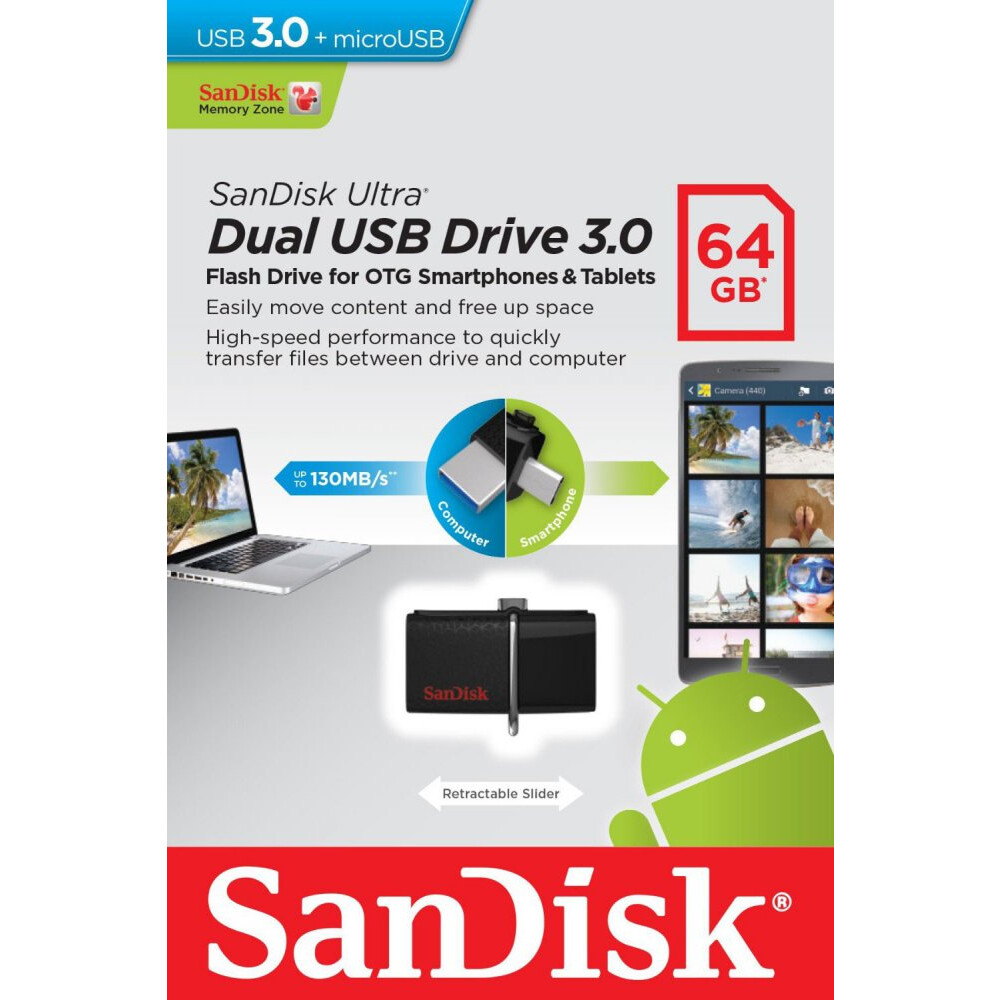 USB Flash накопитель 64Gb SanDisk Ultra Dual (SDDD2-064G-G46) - фото 5