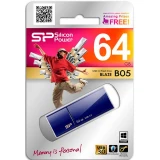 USB Flash накопитель 64Gb Silicon Power Blaze B05 Blue (SP064GBUF3B05V1D)