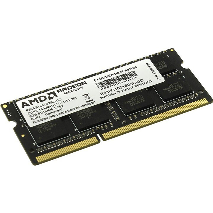 Оперативная память 8GB DDR-III 1600MHz AMD SO-DIMM (R538G1601S2SL-UO) OEM