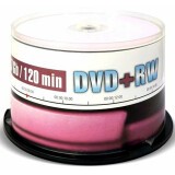 Диск DVD+RW Mirex 4.7Gb 4x Cake Box (50шт) (207207)