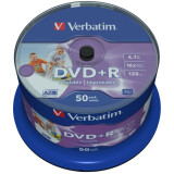 Диск DVD+R Verbatim 4.7Gb 16x Cake Box InkJet Printable (50шт) (43651/43512)