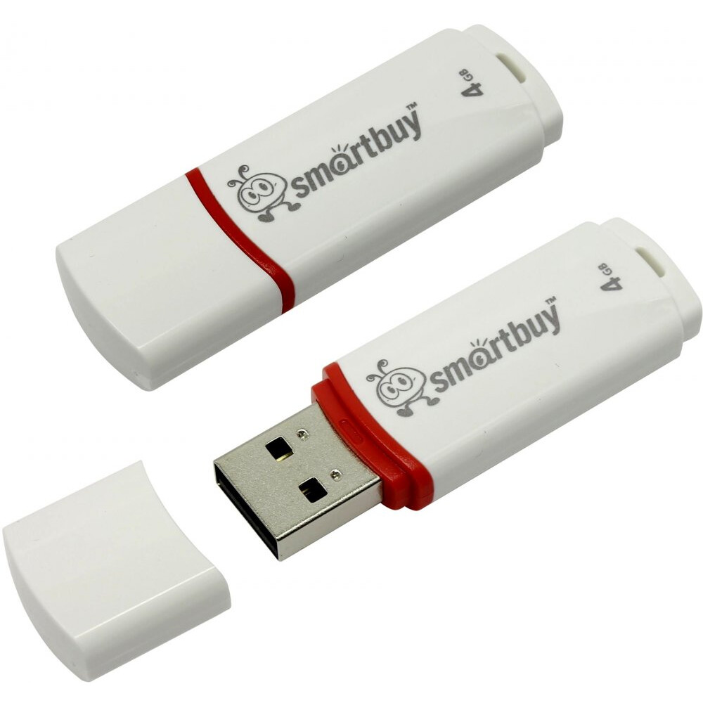 USB Flash накопитель 4Gb SmartBuy Crown White (SB4GBCRW-W)