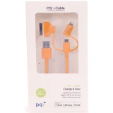 Кабель USB - microUSB/Lightning/30-pin, 0.9м, PQI PQI-iCABLE-MULTIPLUG-OR (6PCN-008R0014A)