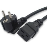 Кабель питания Schuko - C19, 1.8м, Hyperline PWC-IEC19-SHM-1.8-BK
