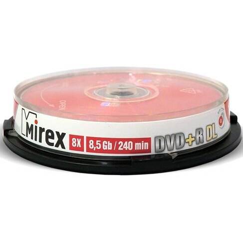 Диск DVD+R Mirex 8.5GB DL 8x Cake Box (10 шт.) (204213)
