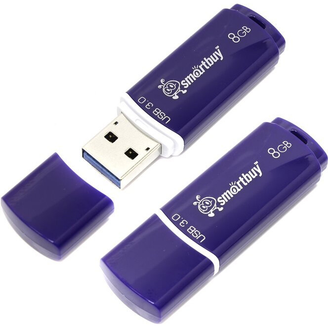 USB Flash накопитель 8GB SmartBuy Crown Blue (SB8GBCRW-Bl)