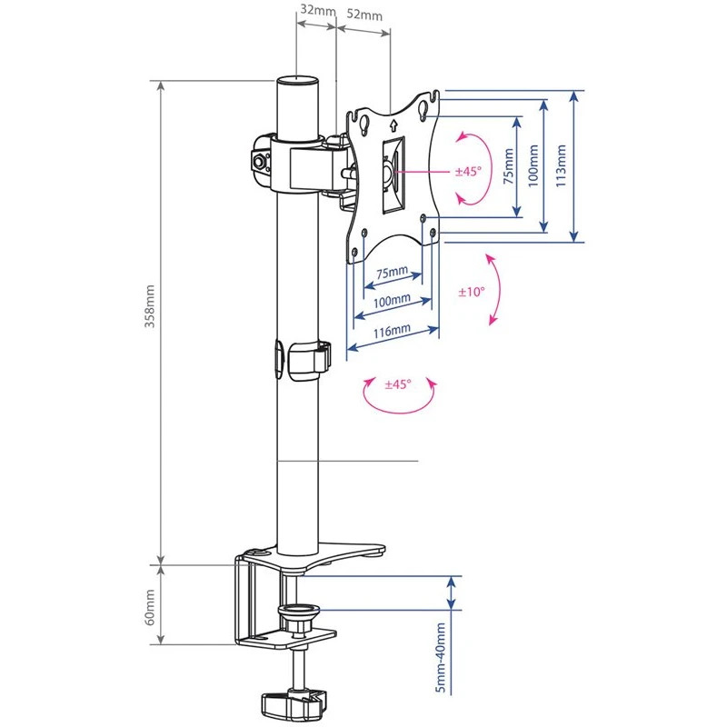 Кронштейн ARM MEDIA LCD-T01 Black - фото 2