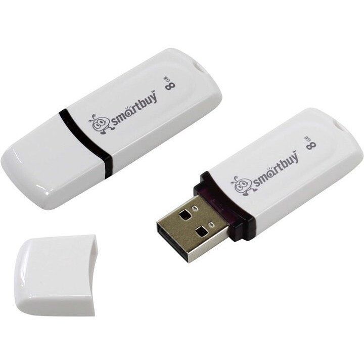USB Flash накопитель 8GB SmartBuy Paean White (SB8GBPN-W)