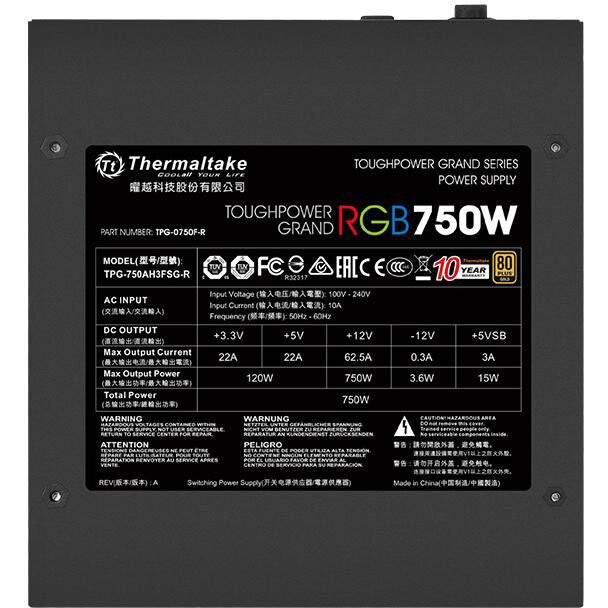 Блок питания 750W Thermaltake ToughPower Grand RGB (PS-TPG-0750FPCGEU-R) - фото 3