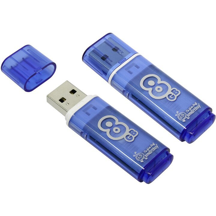 USB Flash накопитель 8GB SmartBuy Glossy Blue (SB8GBGS-B)