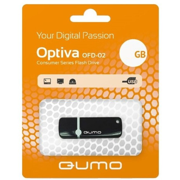 USB Flash накопитель 16Gb QUMO Optiva 02 Black - QM16GUD-OP2-black