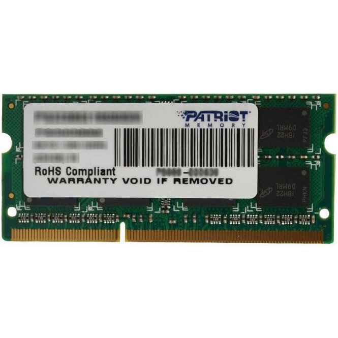 Оперативная память 4GB DDR-III 1600MHz Patriot SO-DIMM (PSD34G16002S)
