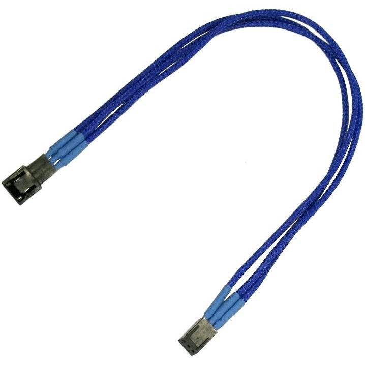 Кабель удлинительный 3-pin - 3-pin, 0.3м, Nanoxia NX3PV3EB Blue