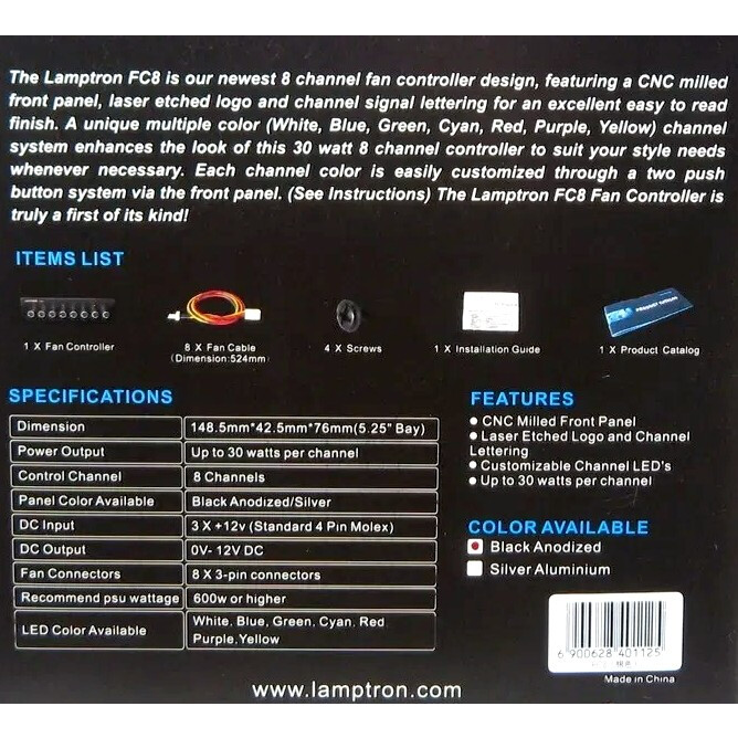 Контроллер вентиляторов Lamptron FC8 - LAMP-FC0010H - фото 8