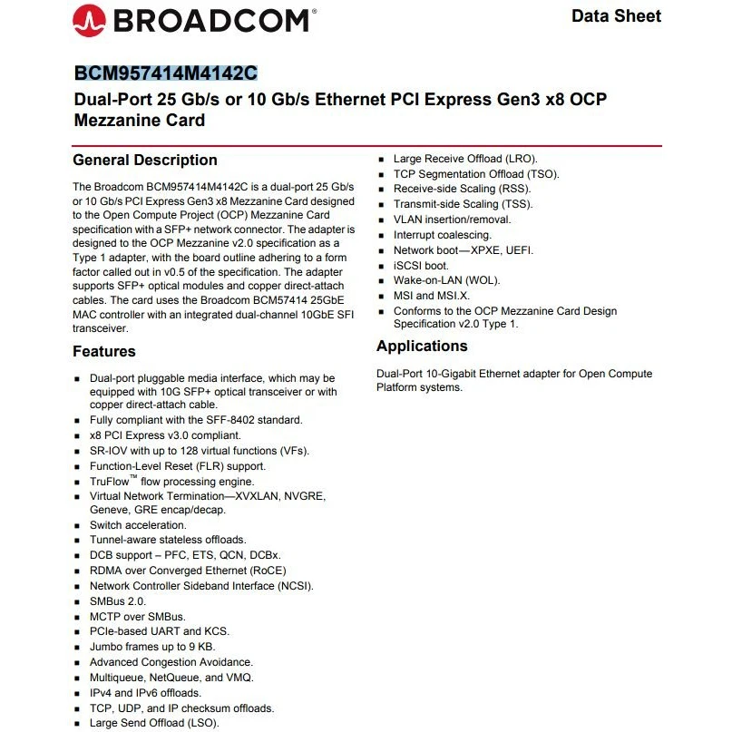 Сетевая карта Broadcom NetXtreme M225p - BCM957414M4142C - фото 2