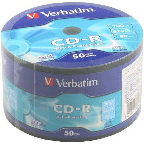 Диск CD-R Verbatim 700MB 52x Extra Protection Shrink (50 шт.)
