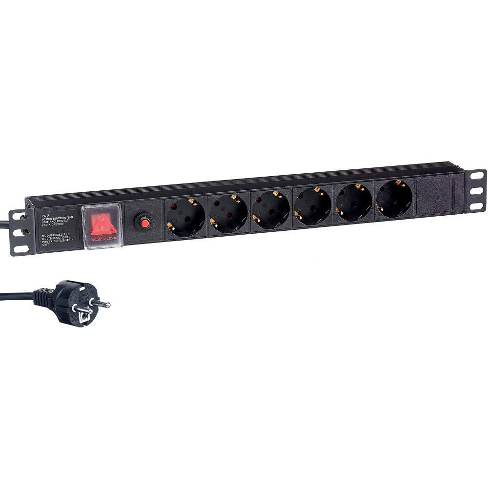 Блок розеток ExeGate PDU-19H606 Al-6S-EU2-SW-O