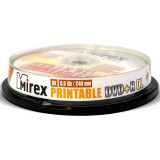 Диск DVD+R Mirex 8.5Gb DL 8x Cake Box Printable (10 шт.) (204268)