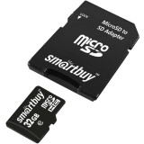 Карта памяти 32Gb MicroSD SmartBuy + SD адаптер (SB32GBSDCL10-01LE)