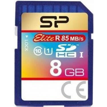 Карта памяти 8GB SD Silicon Power Elite  (SP008GBSDHAU1V10)
