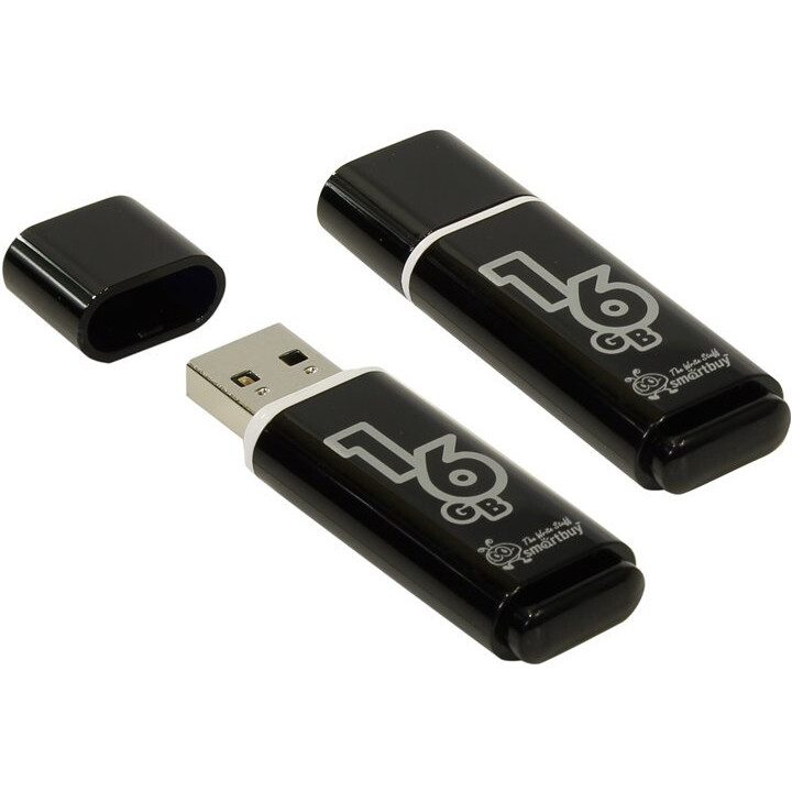 USB Flash накопитель 16GB SmartBuy Glossy Black (SB16GBGS-K)