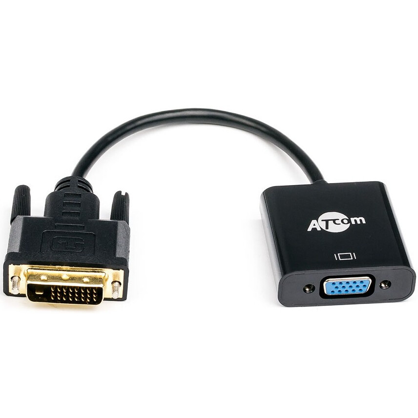 Подключение dvi монитор. Кабель atcom dvi-d - vga (at9214) 0.1 м. переходник 0.1м dvi-d dual link(m) vga (f) atcom. адаптер dp to vga at6851 atcom. переходник atcom at6852.